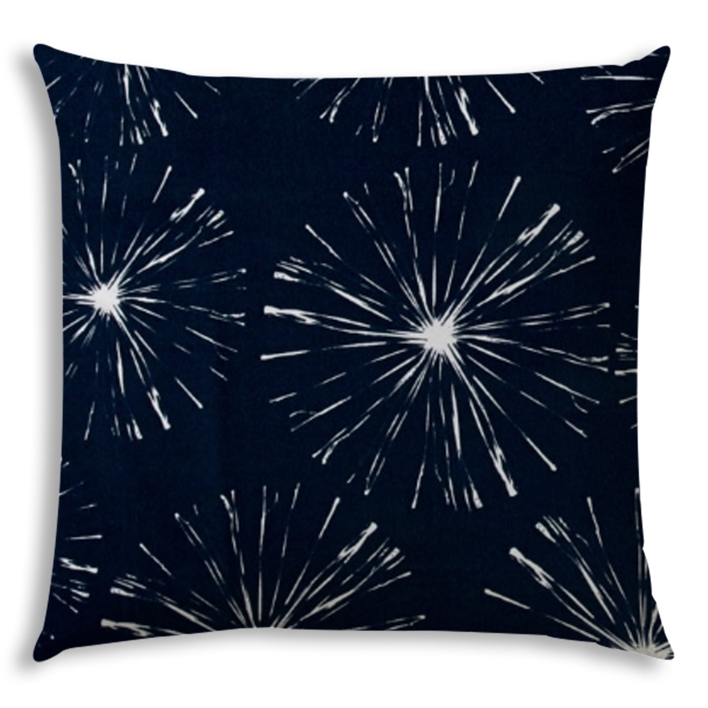 FIREWORKS Navy Indoor/Outdoor Pillow - Sewn Closure