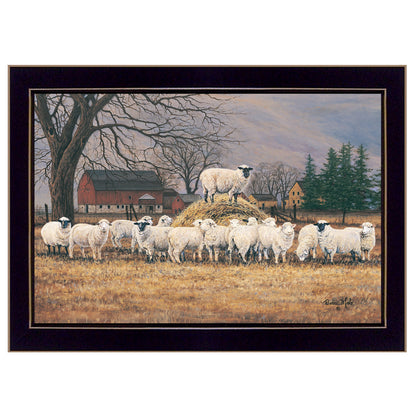 "Wool Gathering" by Bonnie Mohr, Ready to Hang Framed Print, Black Frame