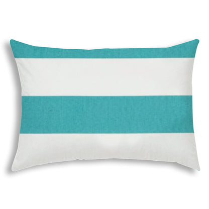 CABANA MEDIUM Turquoise Indoor/Outdoor Pillow - Sewn Closure