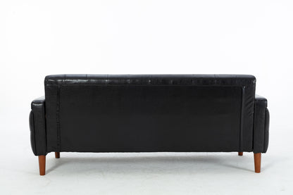 2047Black PU Leather Sofa