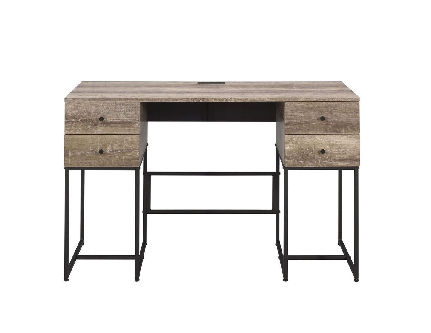 ACME Desirre Desk, Rustic Oak & Black 92640